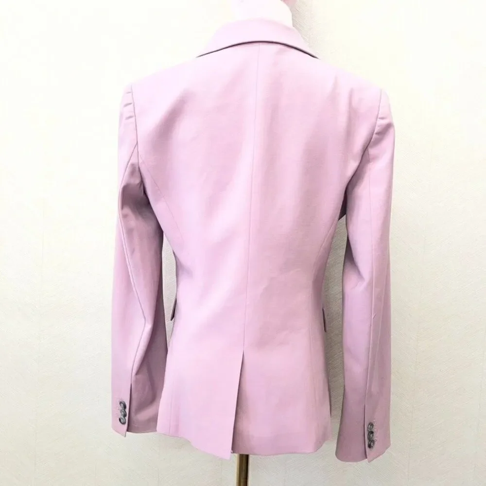 Theory Carissa Stretch Classic Dusty Lilac Two Button Suit Blazer Womens Size 6 - Picture 4 of 16